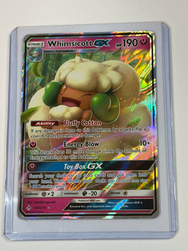 Pokémon TCG Whimsicott GX Holo Ultra Rare Card Unbroken Bonds 140/214