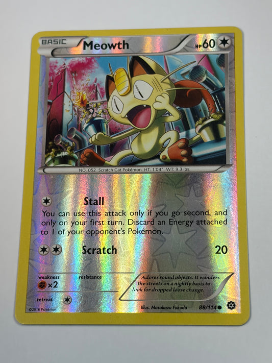 Pokémon TCG Meowth Steam Siege 88/114 Reverse Holo Common