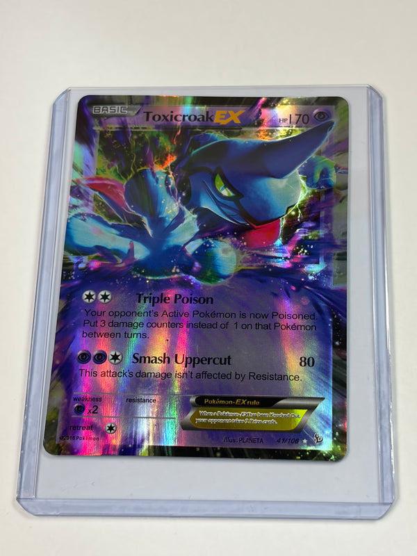 Pokémon TCG Toxicroak Flashfire Holo Card 41/106 EX Rare