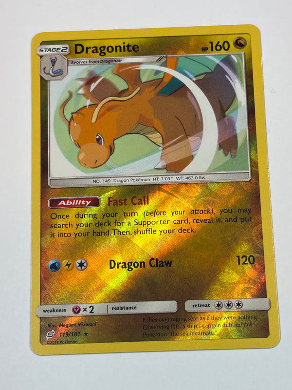 Pokémon TCG Dragonite Sun & Moon Team Up 119/181 Holo Holo Rare