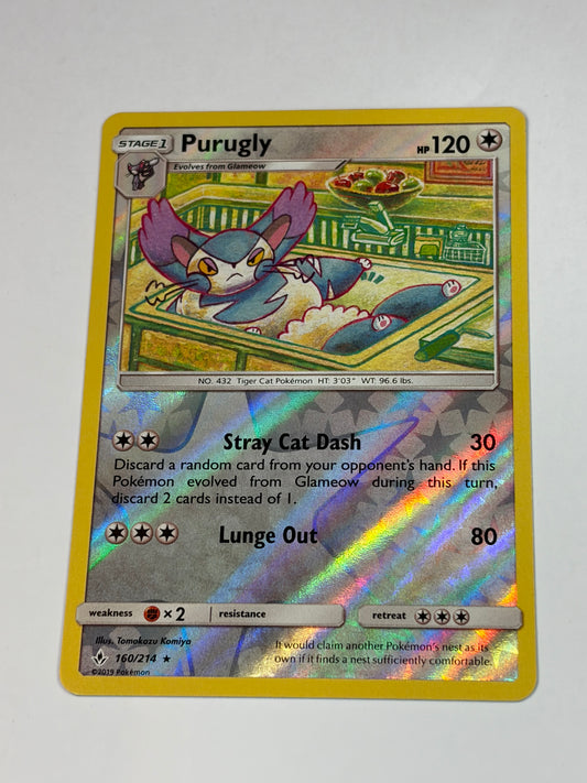 Pokémon TCG Purugly Unbroken Bonds 160/214 Reverse Holo Rare