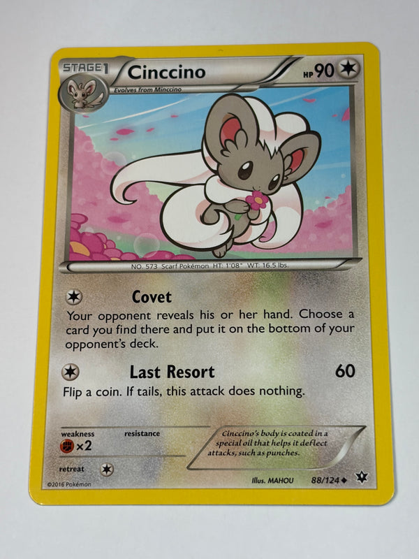Pokémon TCG Cinccino Fates Collide 88/124 Regular Uncommon CCG Card NM 2016