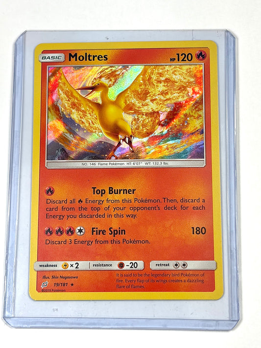 M/NM Moltres 19/181 Sun & Moon Team Up Rare Holo - Pokemon TCG